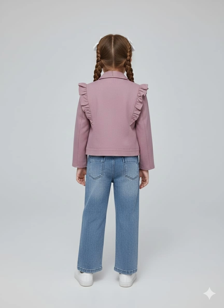 BURÇ Kids 2806 Kız Çocuk Taşlı Fırfırlı 3lü Takım