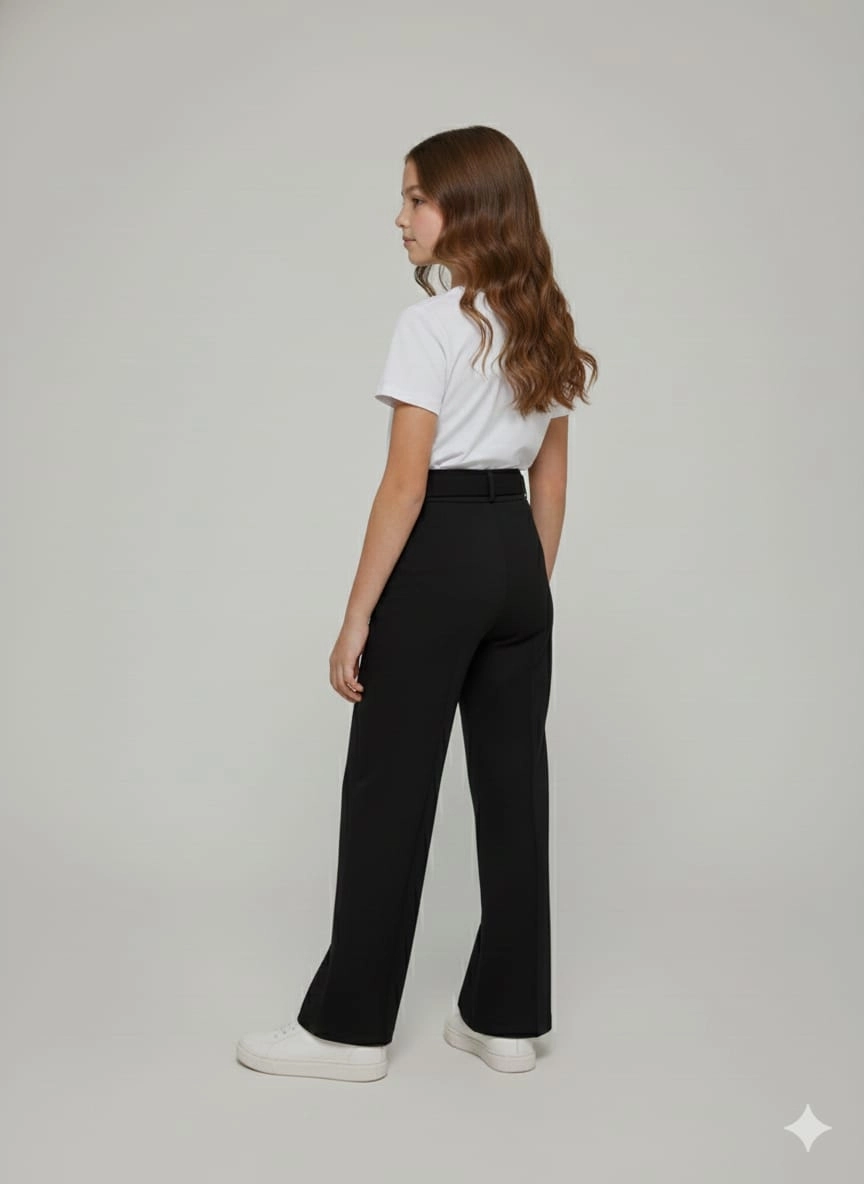 PULCINO Kids 25500 Kız Çocuk Geniş Paça Kemerli Pantolon