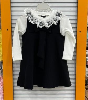 CİCİMİX Kids 6243 Kız Çocuk Scuba Badi Jileli 2li Elbise Takım