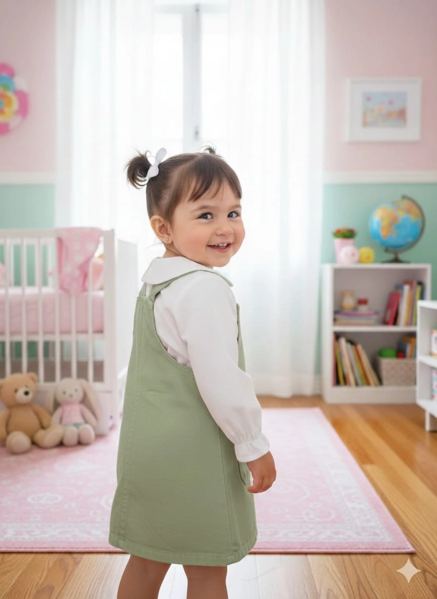 ORYEDA Kids 6005 Kız Bebek Nakışlı Gömlekli Jile Elbise