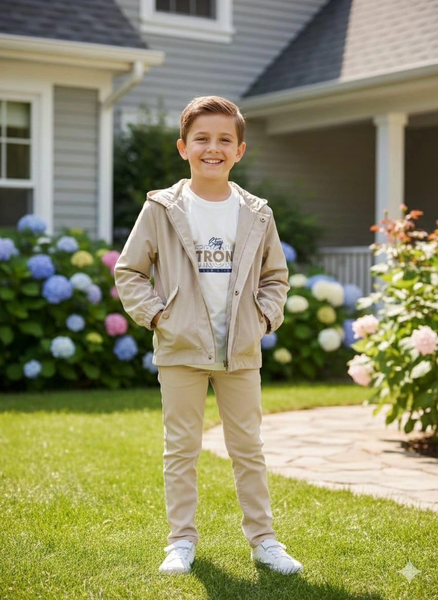 TINY MEN Kids 25280 Strong Yağmurluk Penye Pantolon 3lü Takım