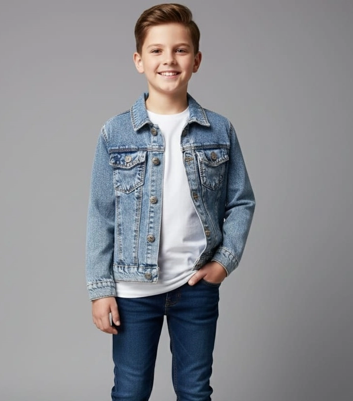 SERCİNO Kids 99783 KIZ-ERKEK Pamuklu Kot Ceket