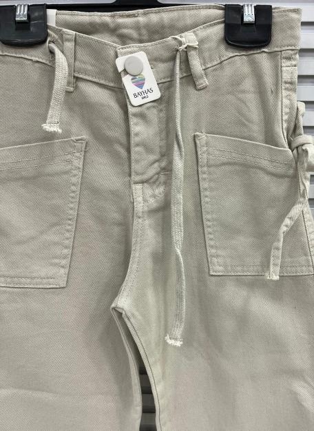 BAYHAS%20Kids%2024823%20Kız%20Çocuk%20Beli%20İpli%20Düz%20Geniş%20Paça%20Pantolon