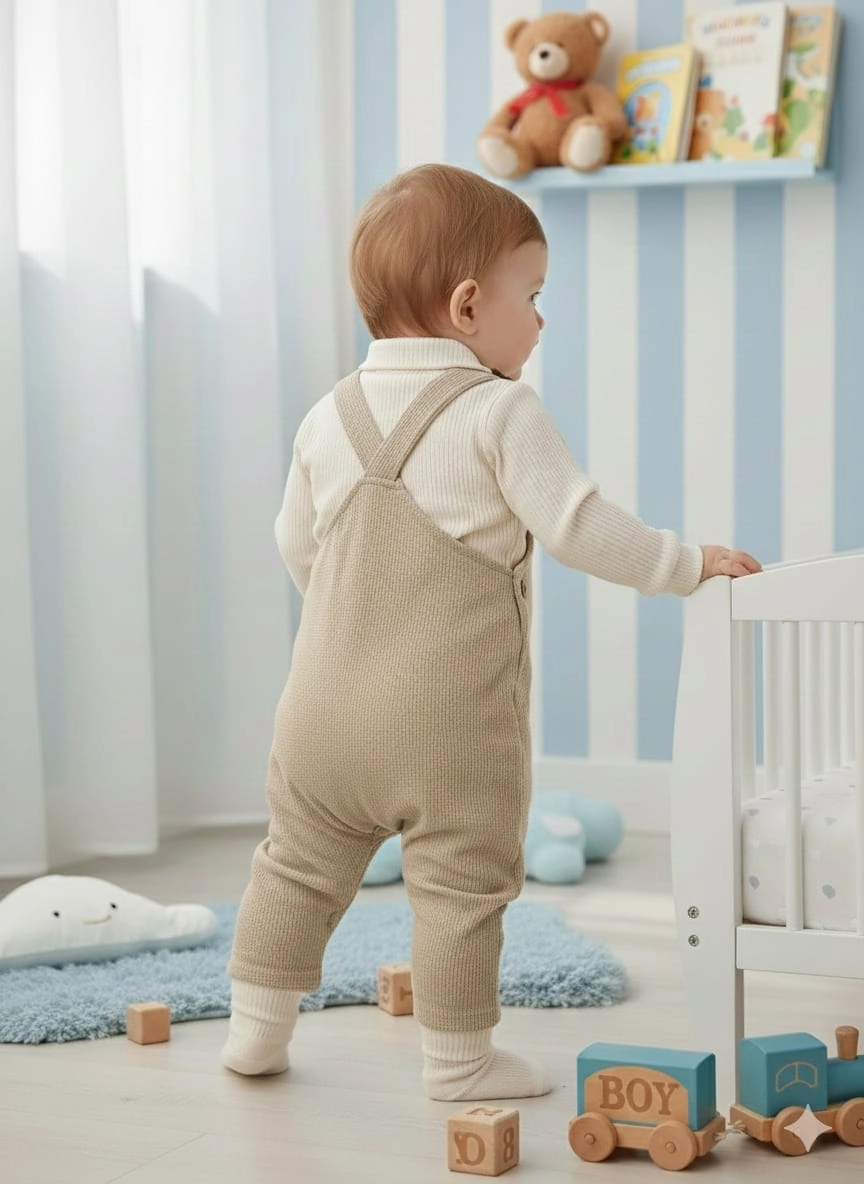 GÖZDE Kids 1008 Bebek Ayıcık Yakalı Bahçıvan Takım