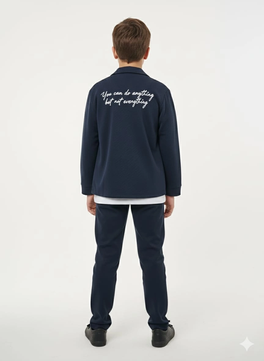 BARKOD Kids 90055 Erkek Çocuk Jogger Ceket Penye Pantolon 3lü Takım