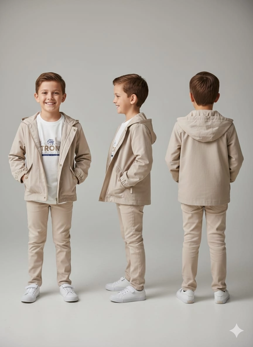 TINY MEN Kids 25280 Strong Yağmurluk Penye Pantolon 3lü Takım