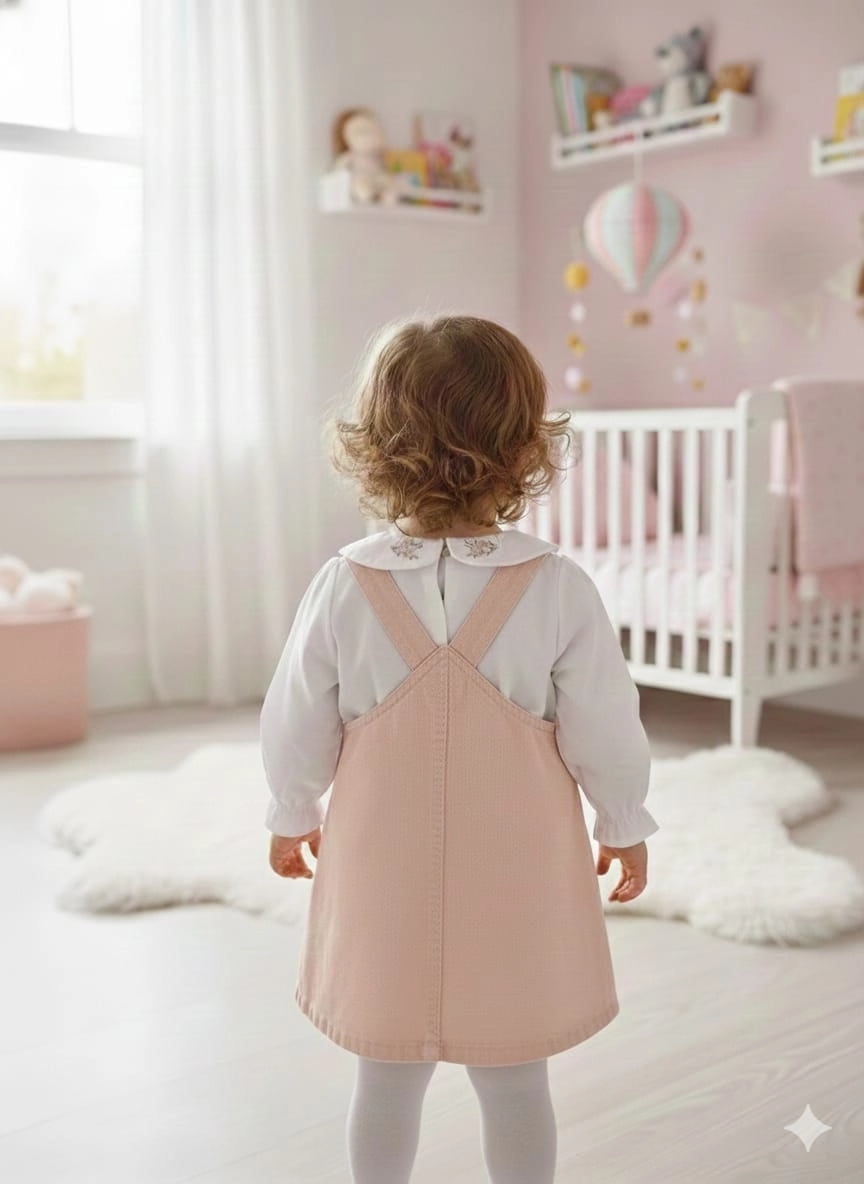 ORYEDA Kids 6005 Kız Bebek Nakışlı Gömlekli Jile Elbise