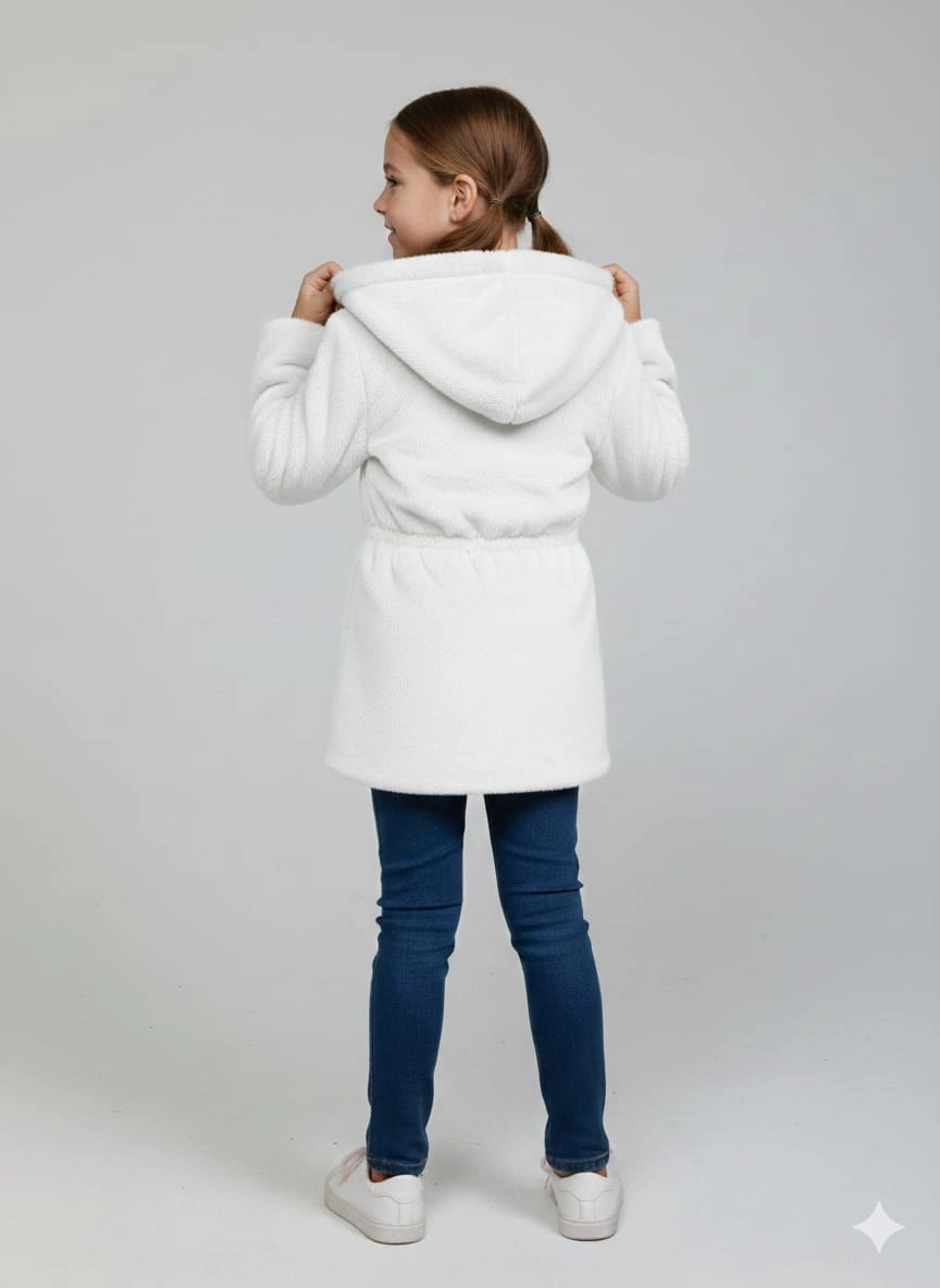 ELİSS Kids 1880 Kız Çocuk Uzun Peluş Hırka Mont