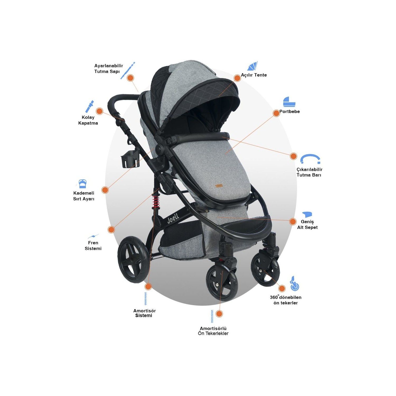 Joell Truva 1712 Travel Sistem Bebek Arabası