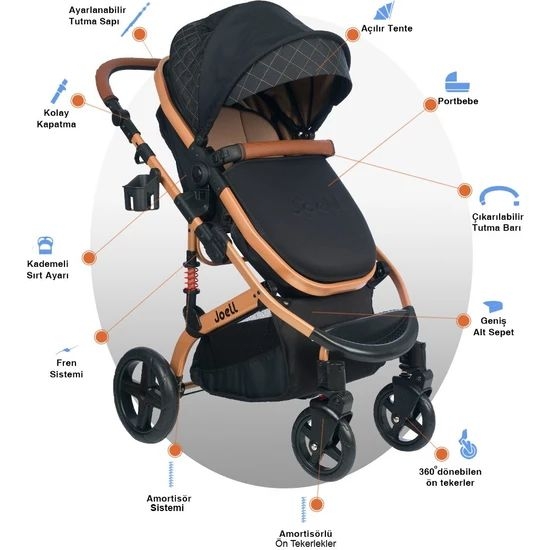 Joell Truva 1712 Travel Sistem Bebek Arabası