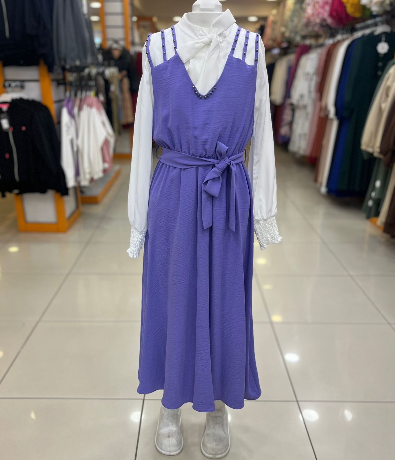 ESMAGÜL Kids 0102 Kız Çocuk Gömlekli Jile Uzun Elbise