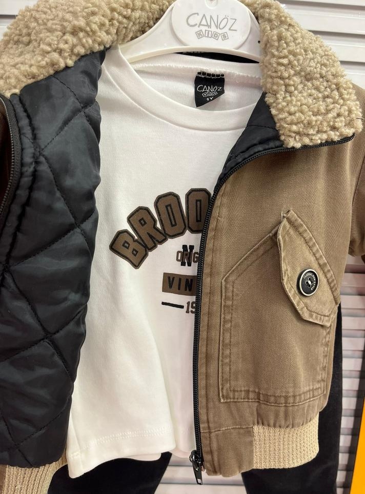 CANÖZ Kids 3262 Erkek Çocuk Sülfür Montlu 3lü Takım