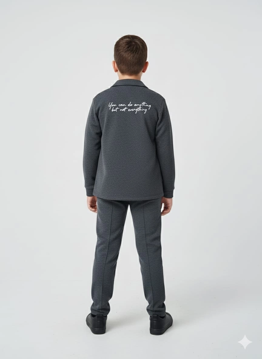 BARKOD Kids 90055 Erkek Çocuk Jogger Ceket Penye Pantolon 3lü Takım