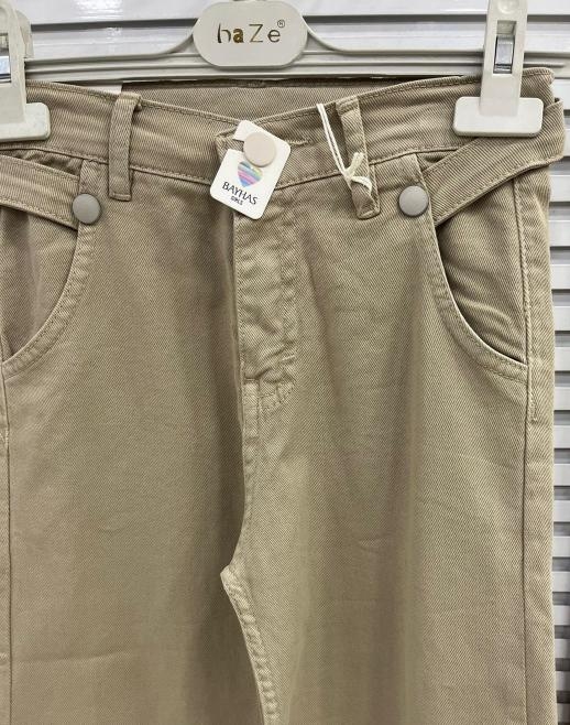 BAYHAS%20Kids%2024243%20Kız%20Çocuk%20Düz%20Keten%20Geniş%20Paça%20Pantolon