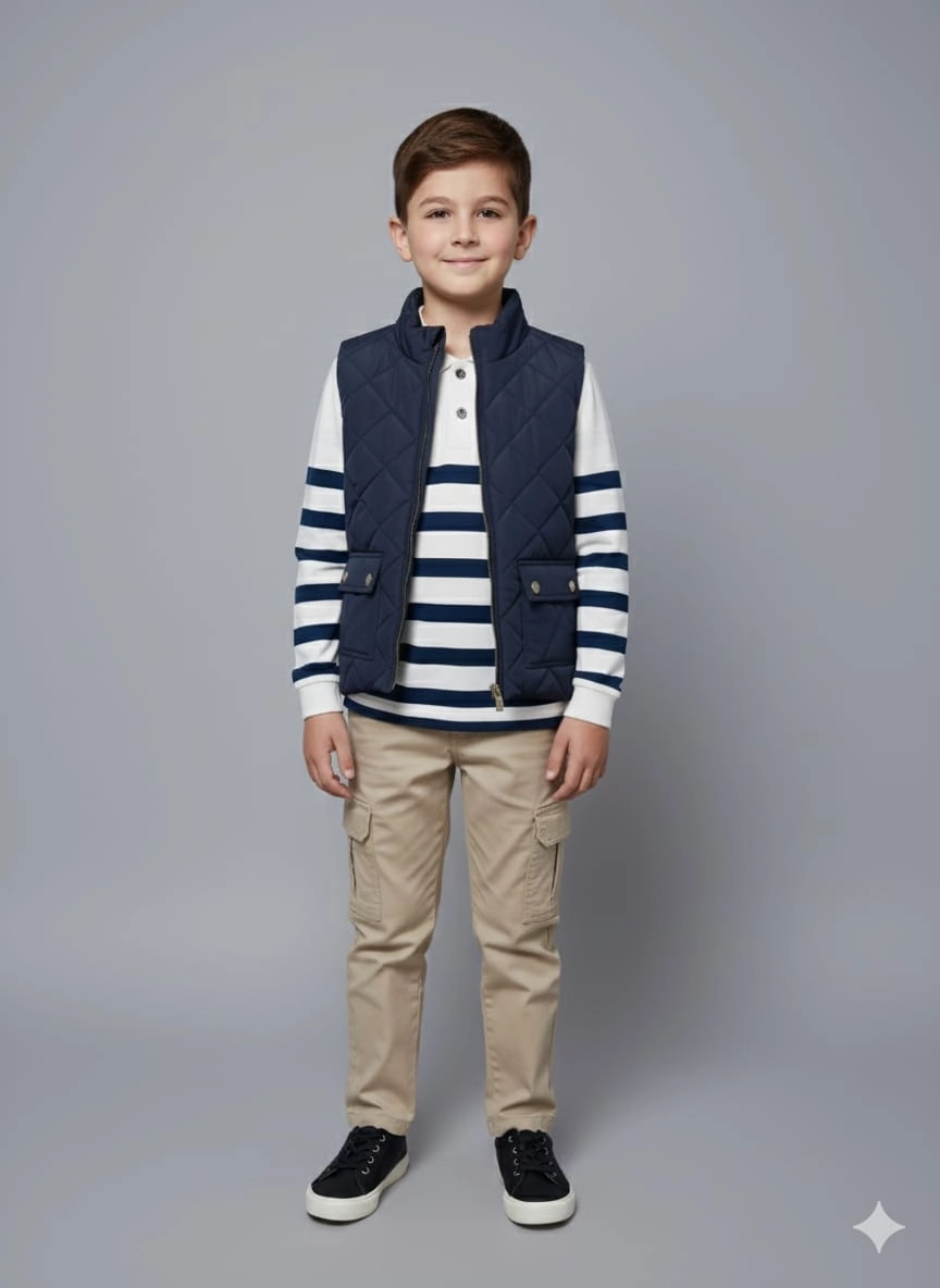 ERCAN Kids 7196 Yelek Triko Pantolon 3lü Takım