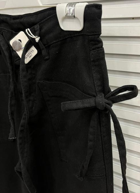 BAYHAS Kids 24823 Kız Çocuk Beli İpli Düz Geniş Paça Pantolon