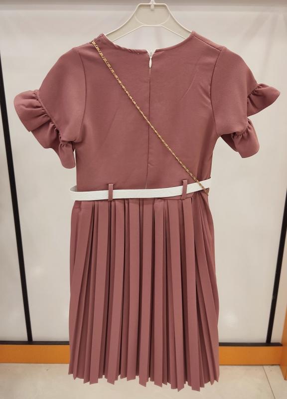 ÜSTÜN Kids 869 Önü Düğmeli Çantalı Çocuk Elbise