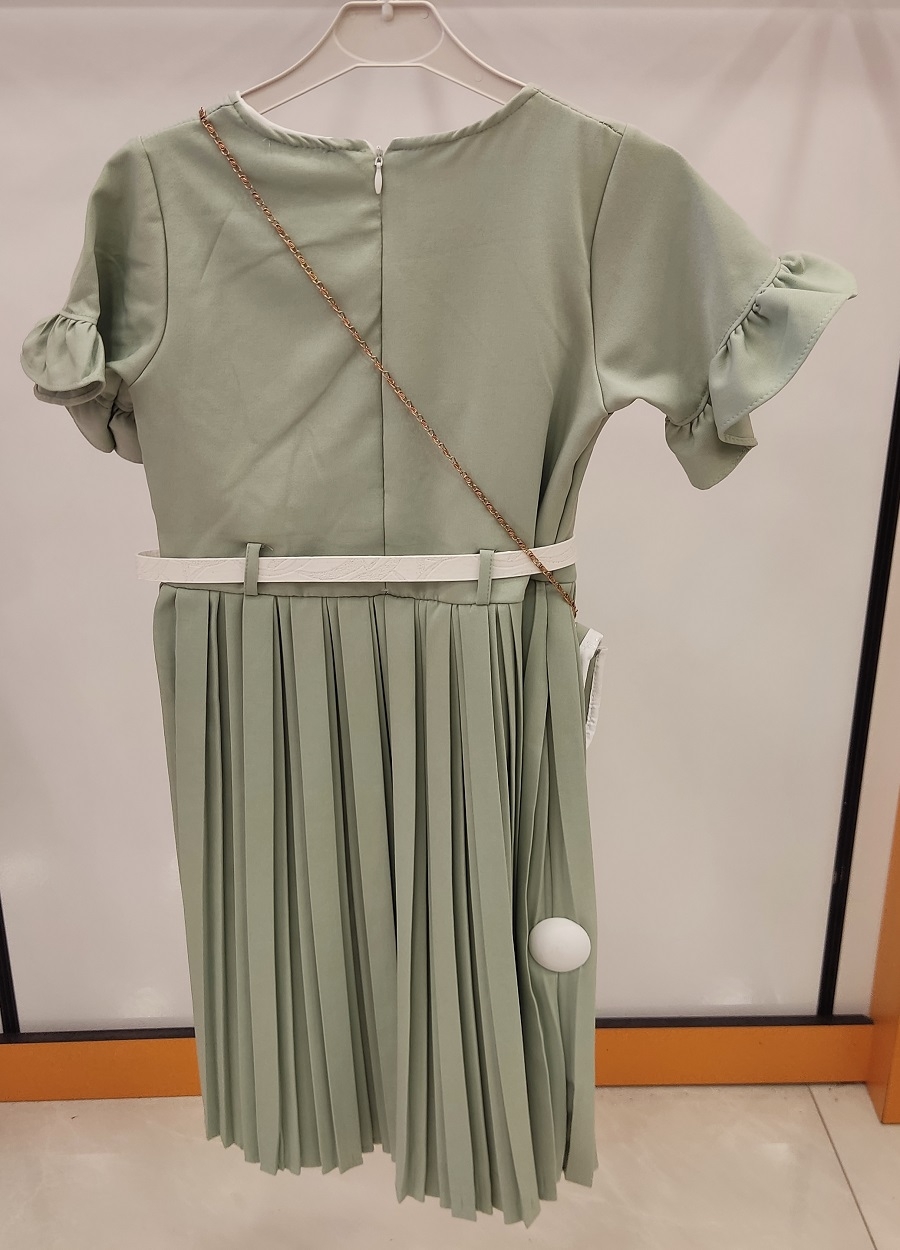 ÜSTÜN Kids 869 Önü Düğmeli Çantalı Çocuk Elbise