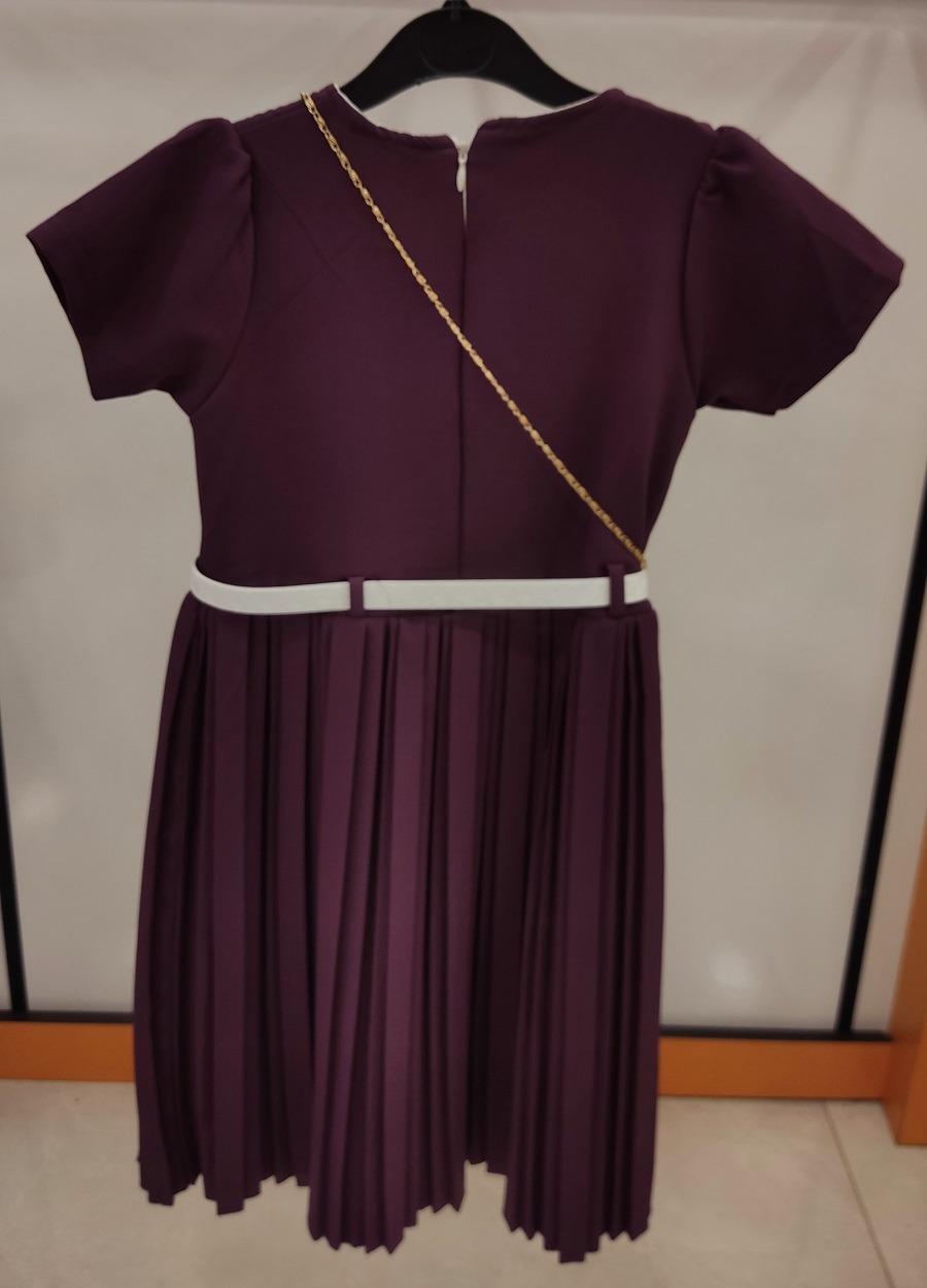 ALSİMA Kids 872 Piliseli Çantalı Çocuk Elbise