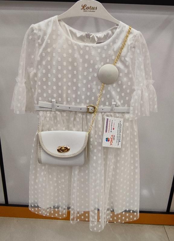 ENFETTO Kids 2255 Çantalı Puanlı Çocuk Elbise