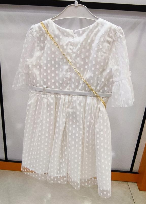 ENFETTO Kids 2255 Çantalı Puanlı Çocuk Elbise