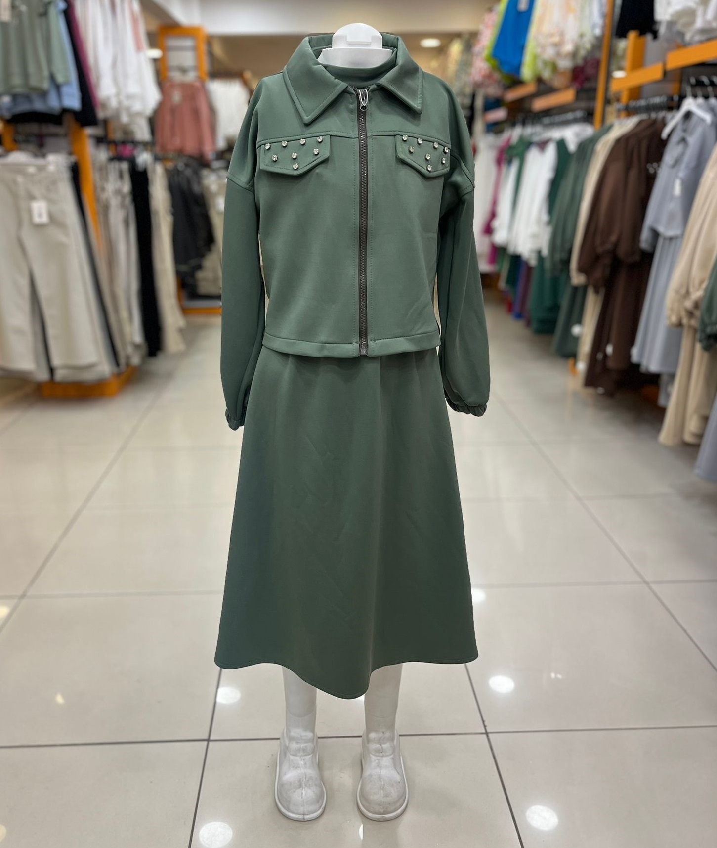 PRETTY Kids 2097 Kız Çocuk Elbiseli Hırkalı Takım