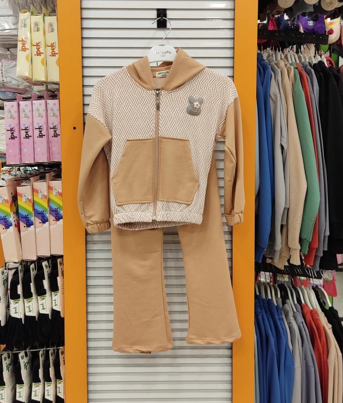 YAVRUCAK Kids 6916 Fermuarlı Cepli Kız Çocuk 2li Takım