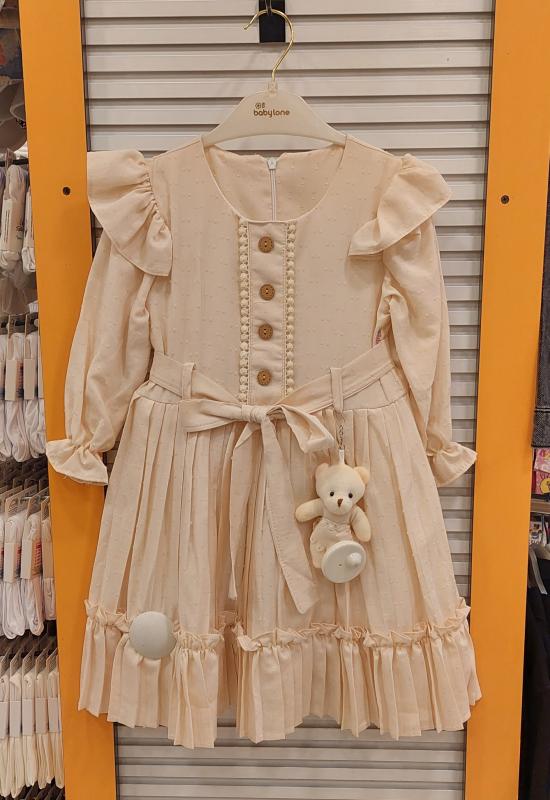 BABYLONE Kids 8503 Kız Çocuk Piliseli Kesme Elbise