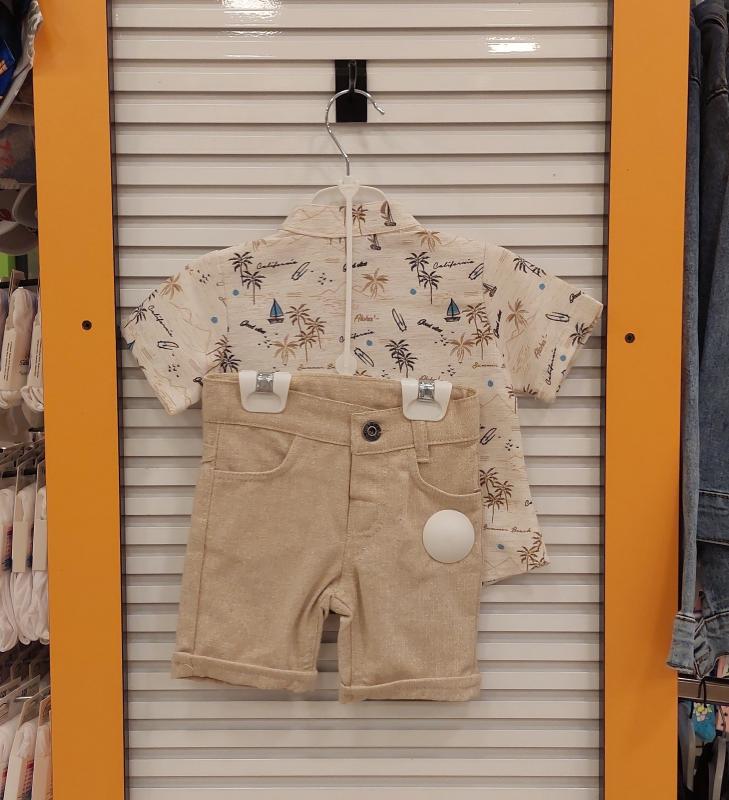 ECOO Kids 3175 Erkek Bebek Palmiye Desenli 2li Takım
