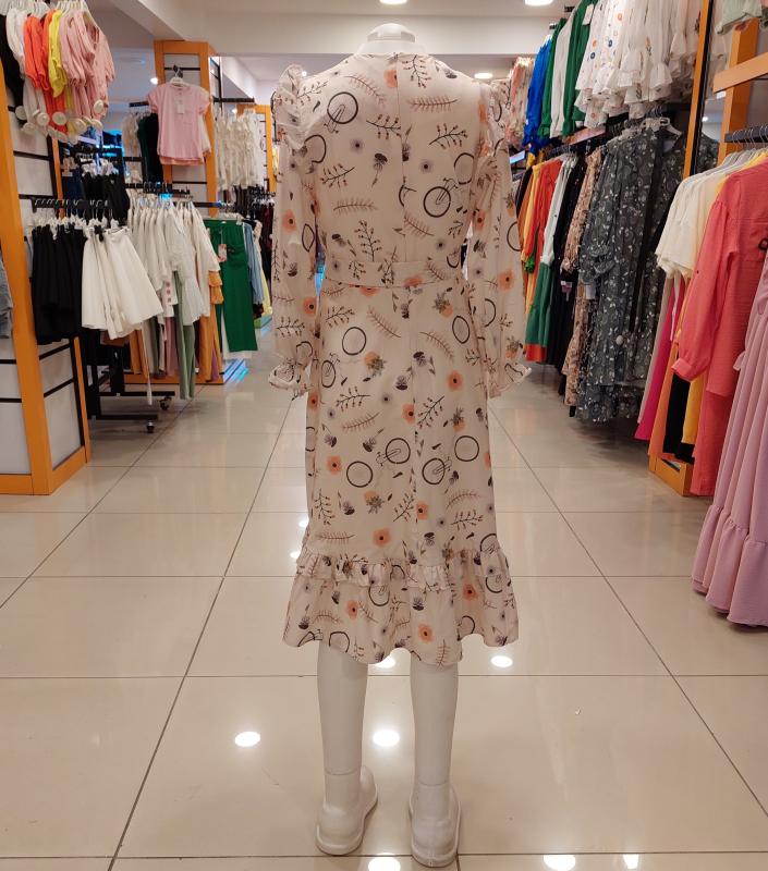 EMİLEY Kids 9387 Kız Çocuk Önü Fırfırlı Uzun Elbise