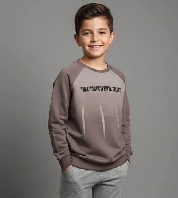 YUKO Kids 2174 Time For Yazılı Erkek Çocuk Sweat