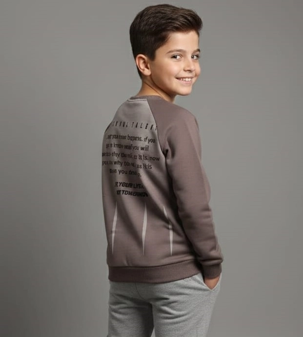 YUKO Kids 2174 Time For Yazılı Erkek Çocuk Sweat