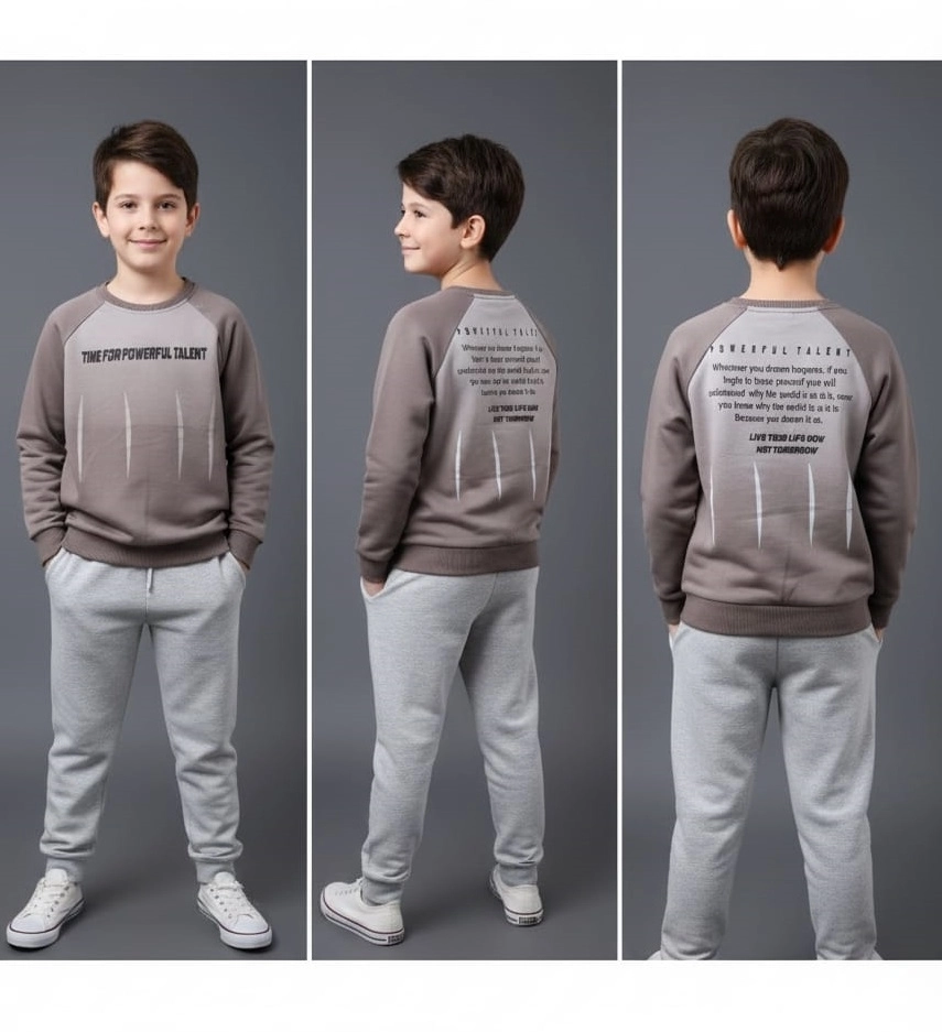 YUKO Kids 2174 Time For Yazılı Erkek Çocuk Sweat