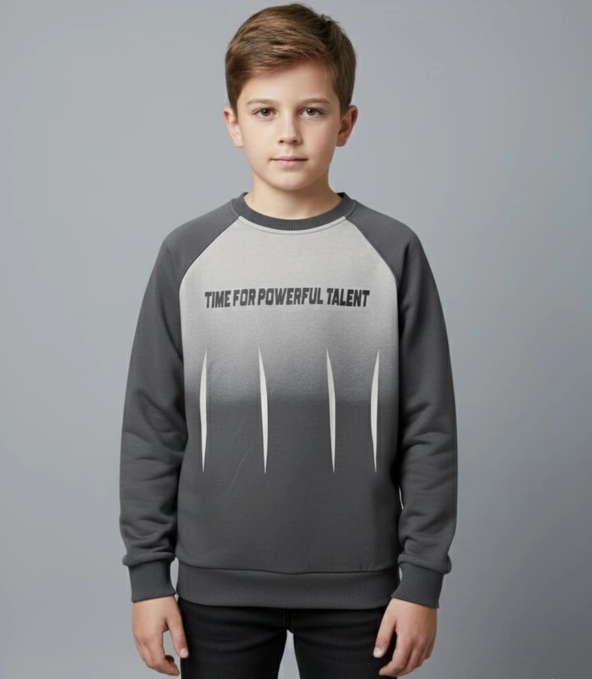 YUKO Kids 2174 Time For Yazılı Erkek Çocuk Sweat
