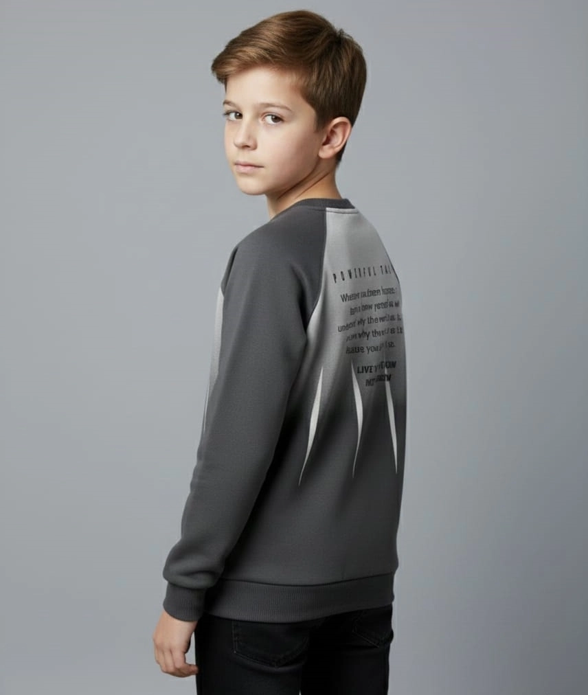 YUKO Kids 2174 Time For Yazılı Erkek Çocuk Sweat