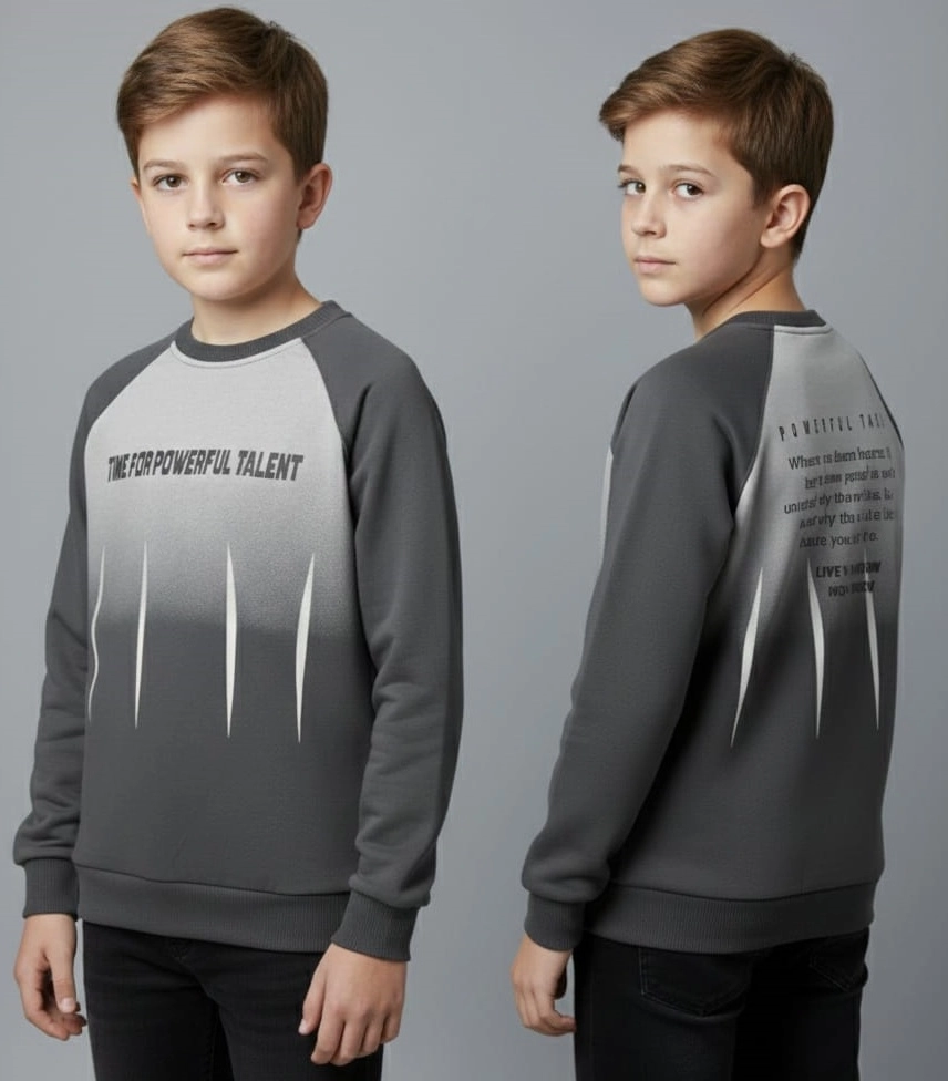 YUKO Kids 2174 Time For Yazılı Erkek Çocuk Sweat