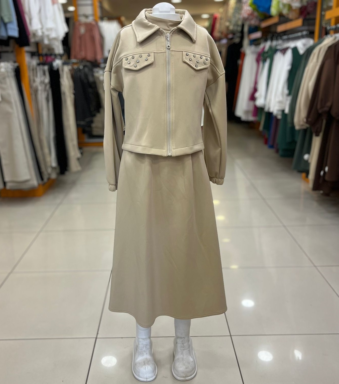 PRETTY Kids 2097 Kız Çocuk Elbiseli Hırkalı Takım