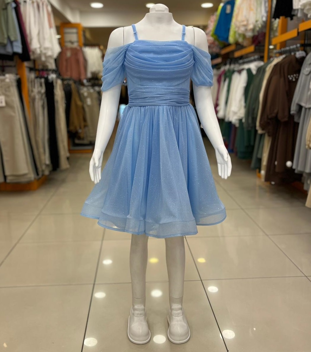 ONBUCO Kids 1572 Kız Çocuk İP Askılı Kısa Abiye