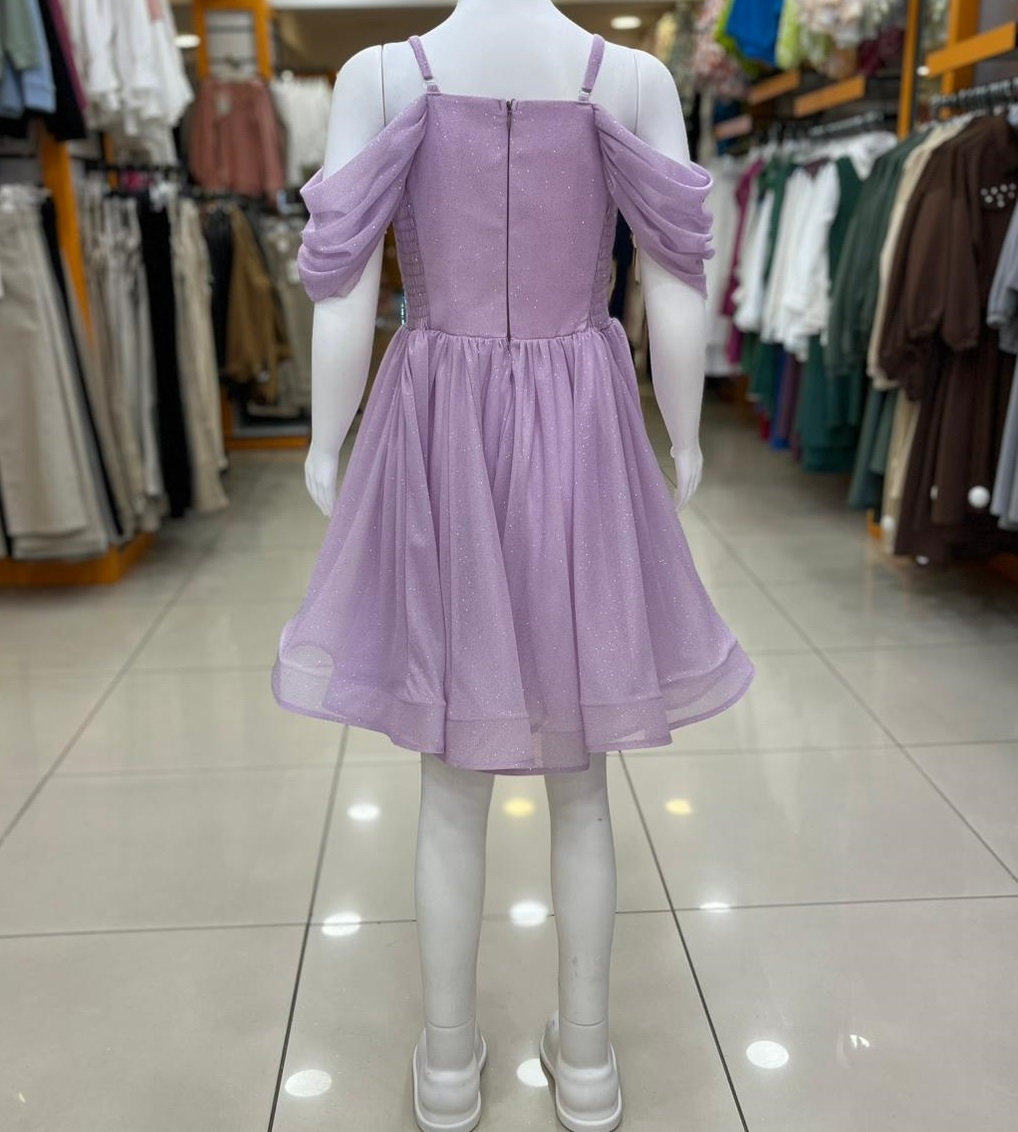 ONBUCO Kids 1572 Kız Çocuk İP Askılı Kısa Abiye