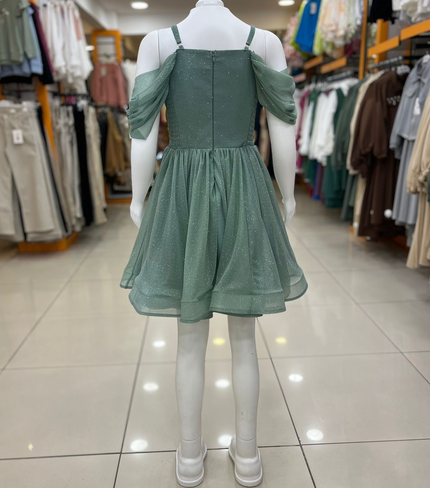 ONBUCO Kids 1572 Kız Çocuk İP Askılı Kısa Abiye