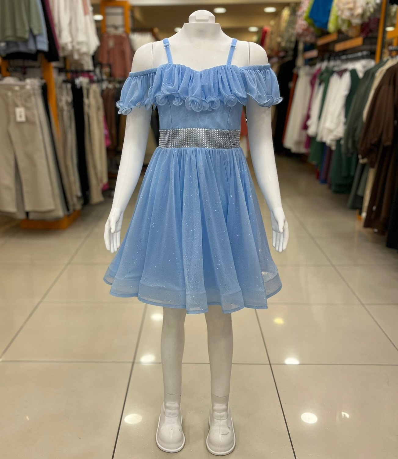 ONBUCO Kids 1574 Kız Çocuk Beli İncili Kısa Abiye