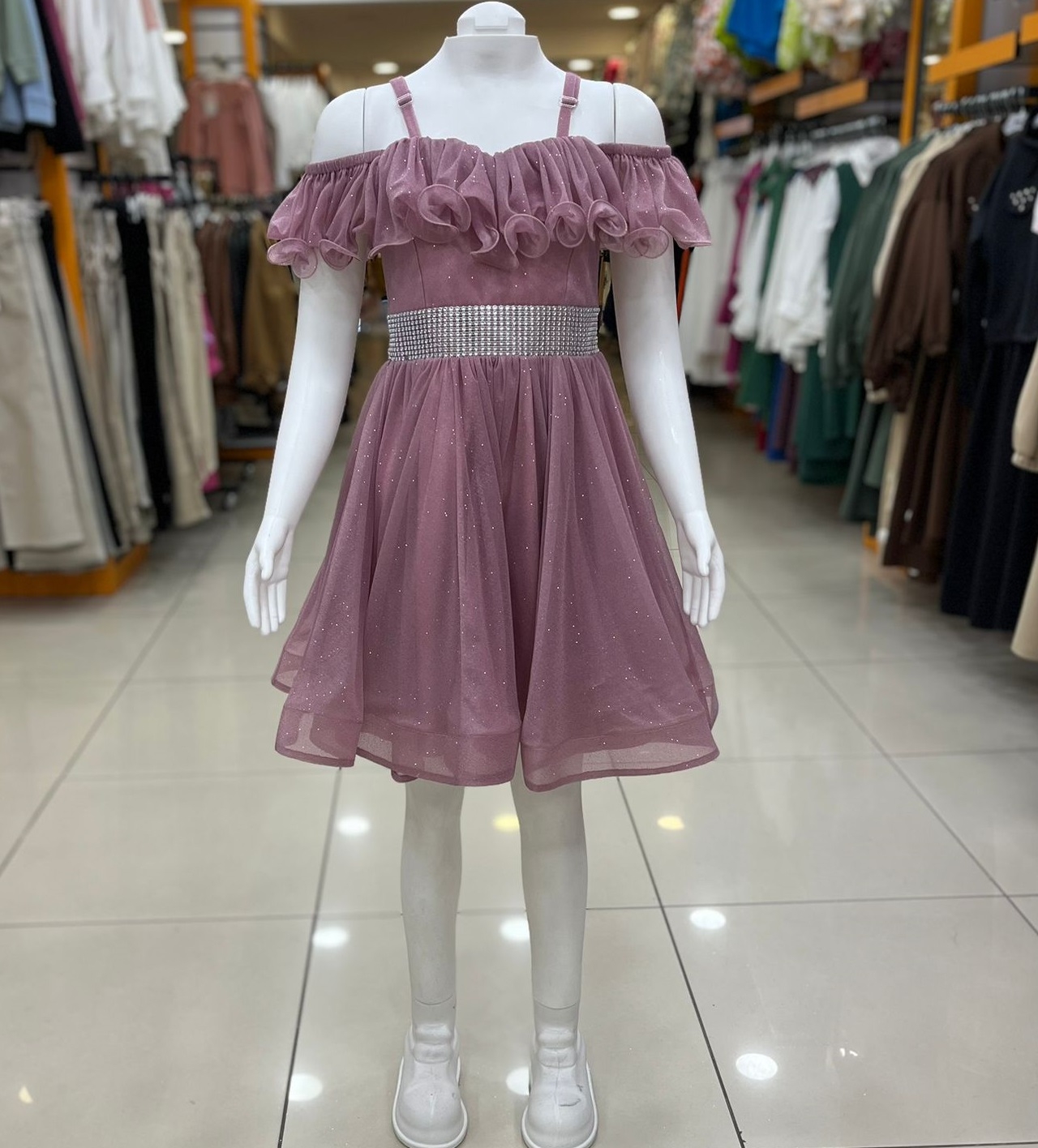 ONBUCO Kids 1574 Kız Çocuk Beli İncili Kısa Abiye