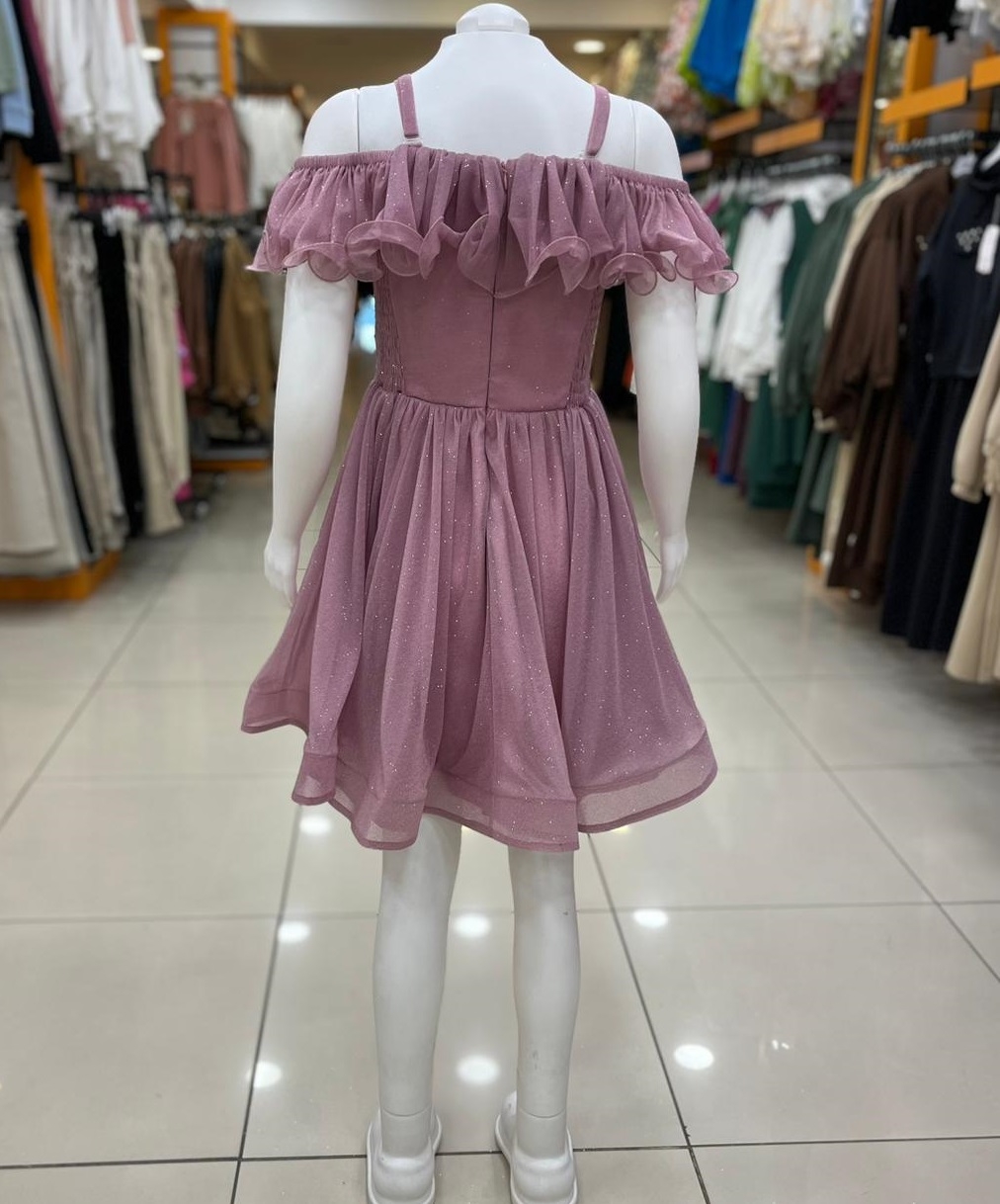 ONBUCO Kids 1574 Kız Çocuk Beli İncili Kısa Abiye