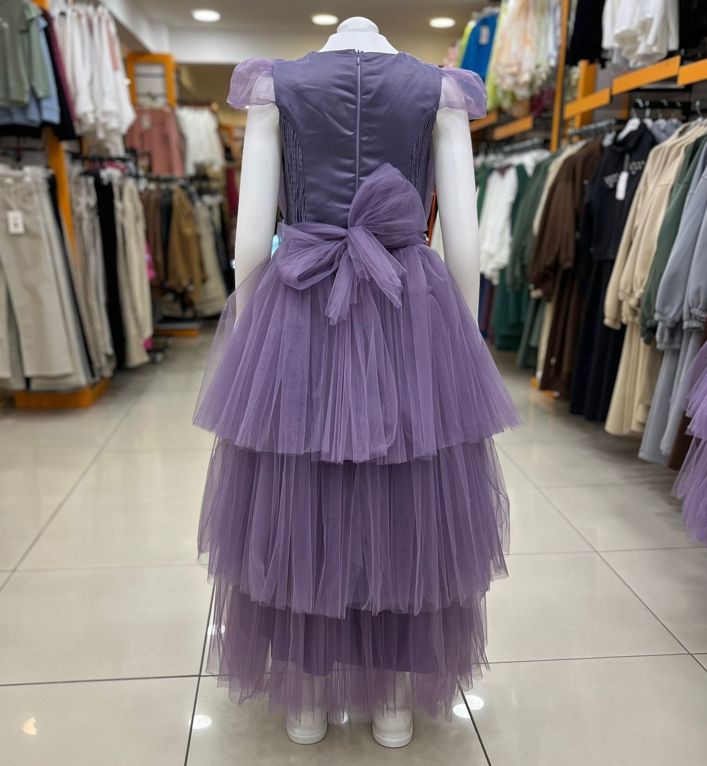 DAİSYGİRLS%20Kids%202330%20Kız%20Çocuk%20Katlı%20Beli%20Taşlı%20Abiye