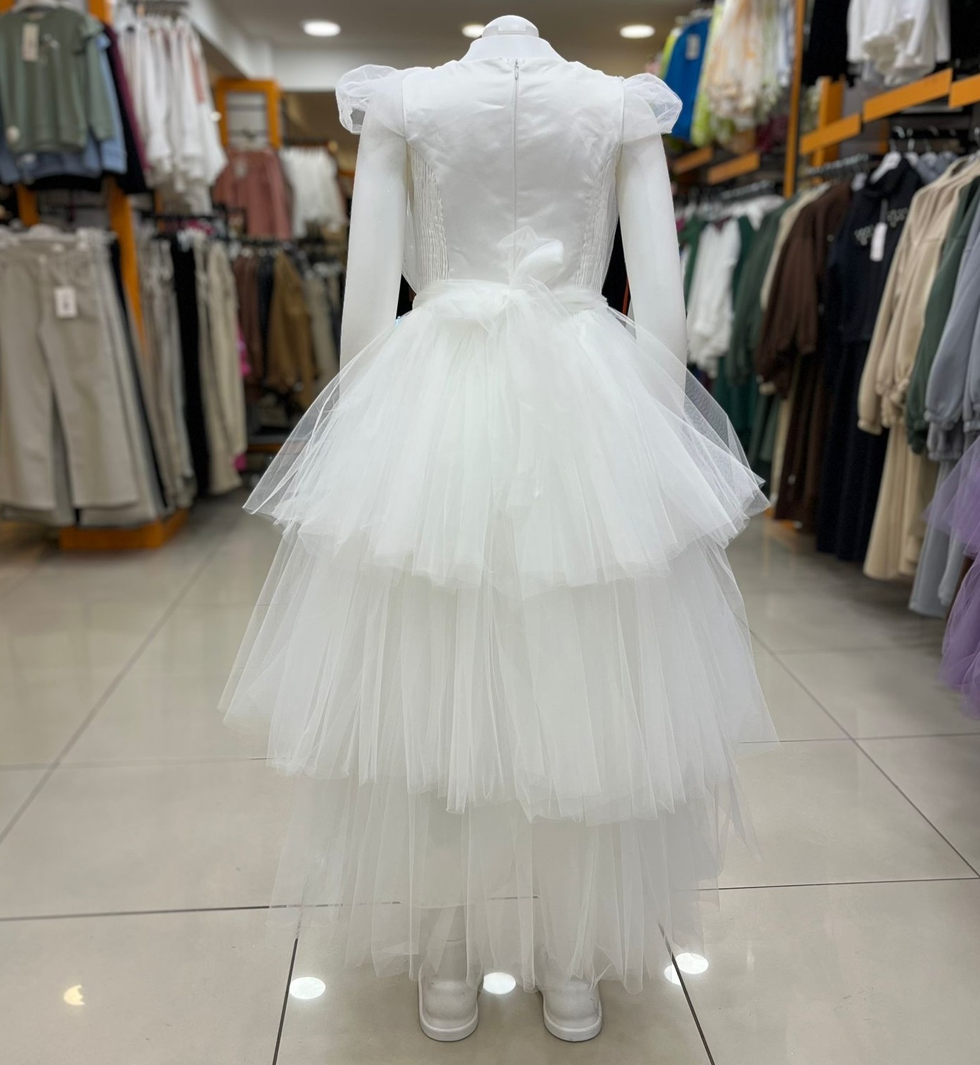 DAİSYGİRLS Kids 2330 Kız Çocuk Katlı Beli Taşlı Abiye
