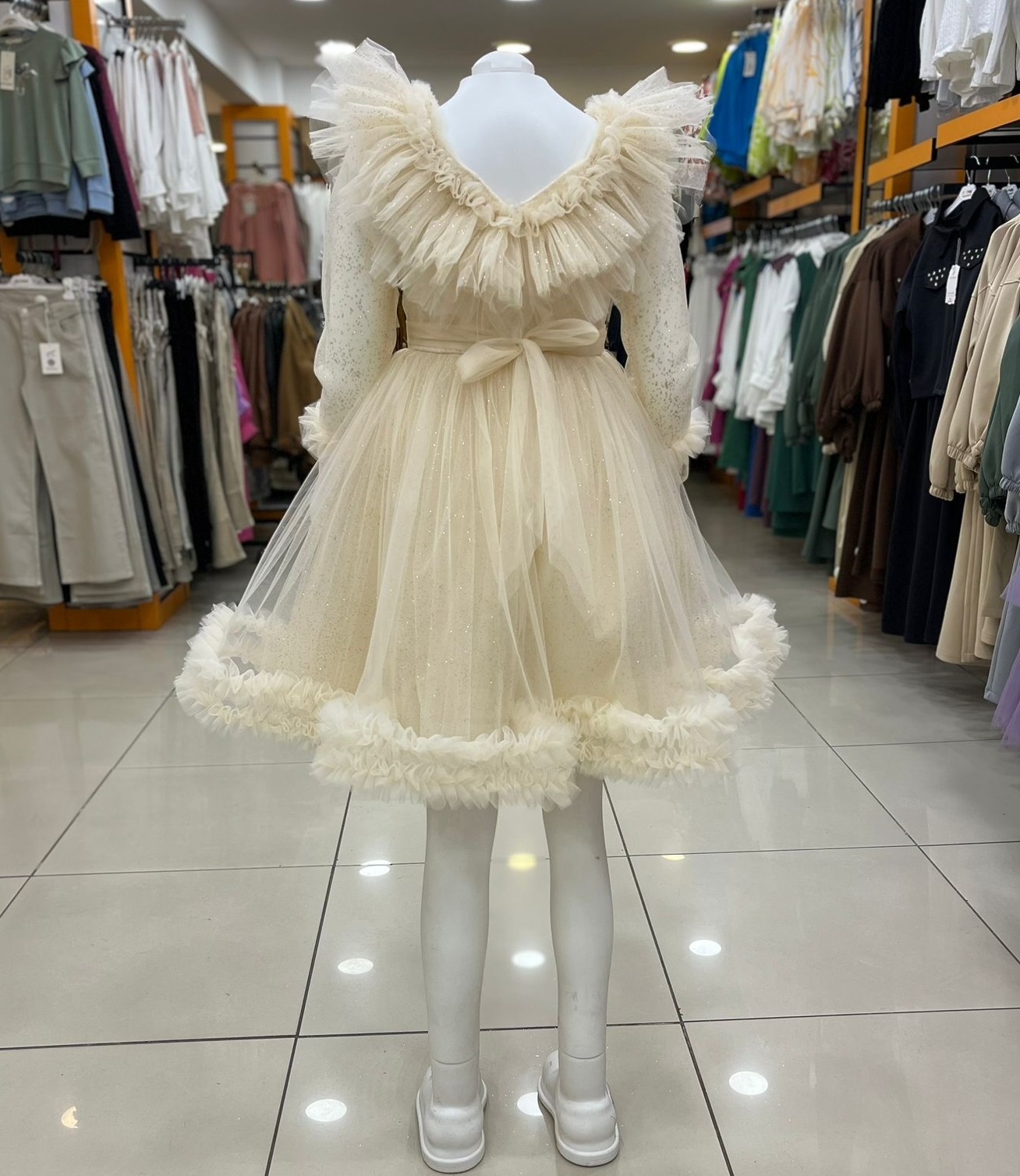 ONBUCO Kids 6564 Kız Çocuk V Yaka Kuyruklu Abiye