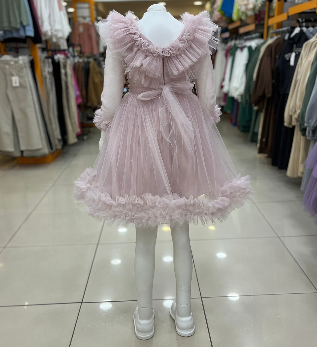 ONBUCO Kids 6564 Kız Çocuk V Yaka Kuyruklu Abiye