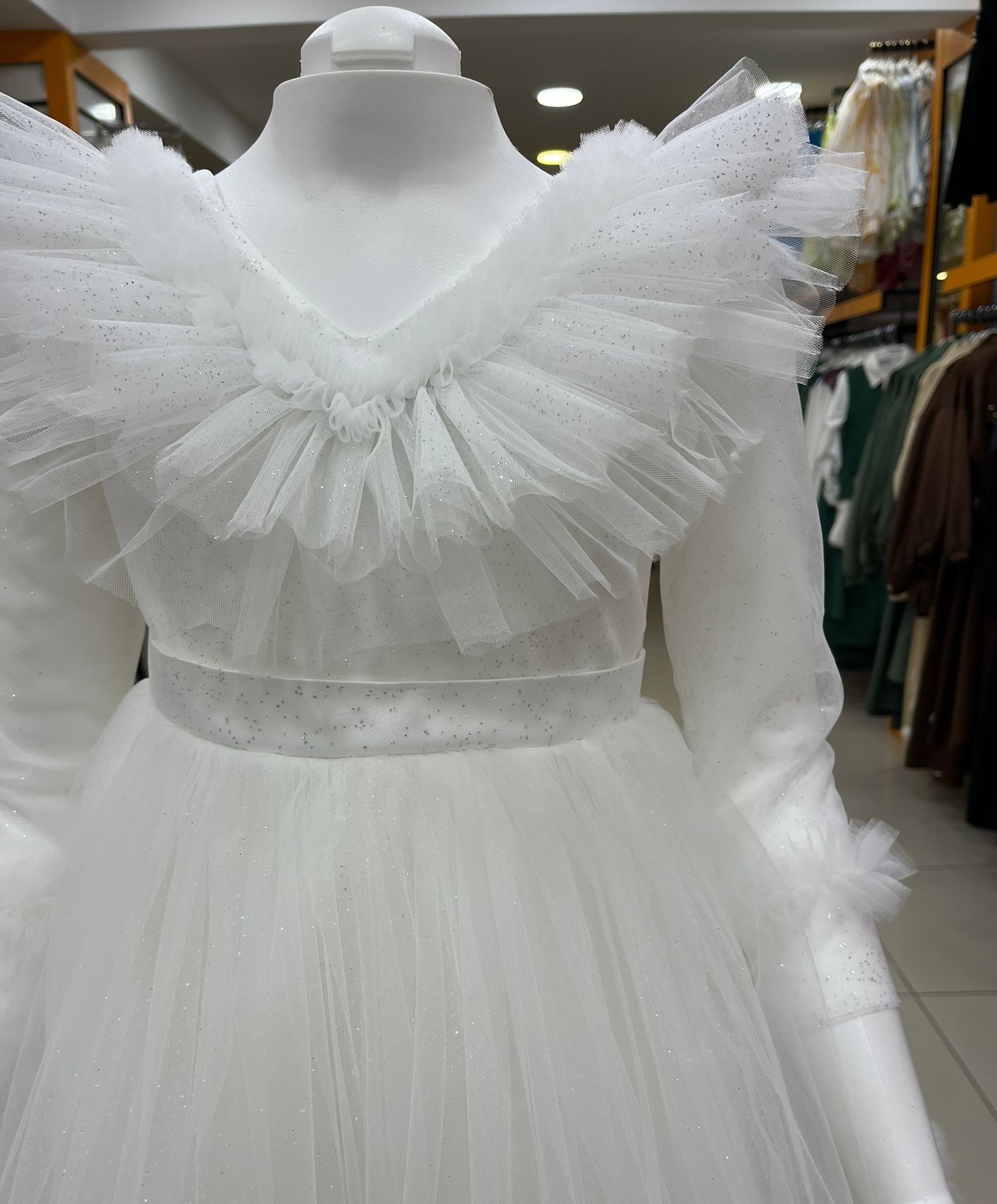 ONBUCO Kids 6564 Kız Çocuk V Yaka Kuyruklu Abiye