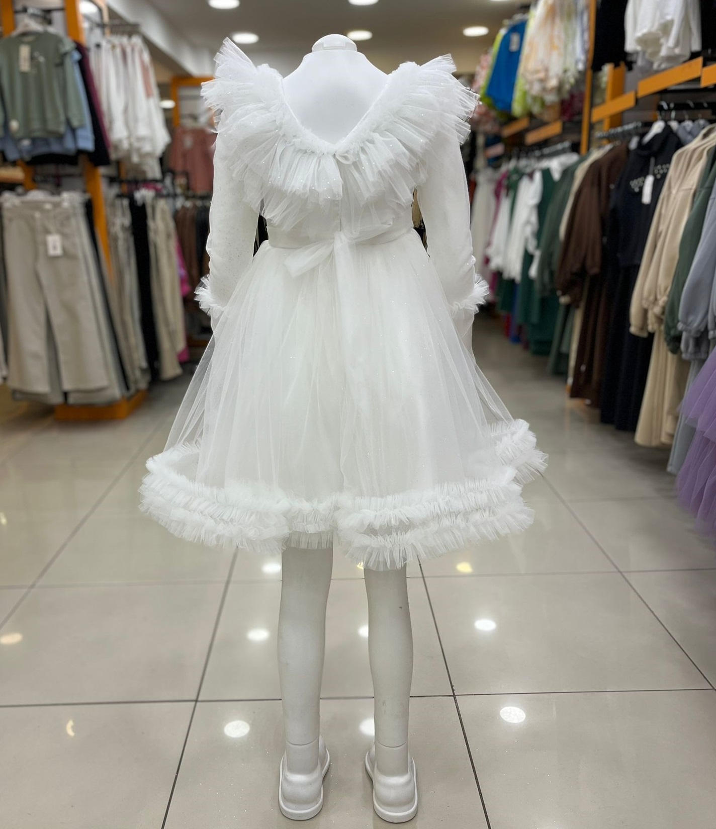 ONBUCO Kids 6564 Kız Çocuk V Yaka Kuyruklu Abiye