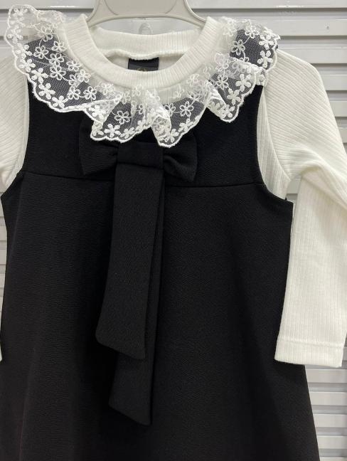 CİCİMİX Kids 6243 Kız Çocuk Scuba Badi Jileli 2li Elbise Takım